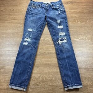 Abercrombie & Fitch Women's Distressed Straight Leg Jeans Size 4 W27 Blue